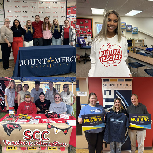 Photos of students in the Mount Mercy Education Transfer program