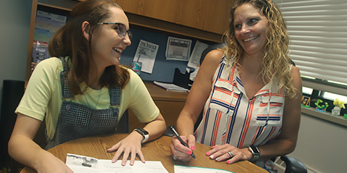 Student getting help with financial aid