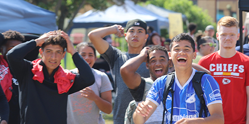 students having fun at the campus picnic