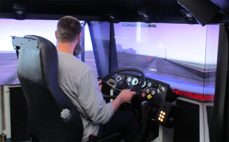 Man using CDL simulator