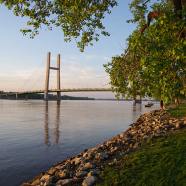 The Mississippi River on the Burlington river front