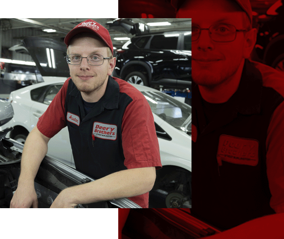 successful SCC grad working in an auto repair facility